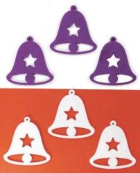 Penta collection Filcfigura - Harang, csillagos, fehér-lila (6 db/cs, átm. kb. : 6 cm)