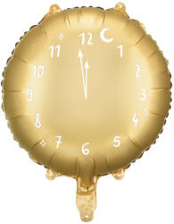  Arany óra fólia lufi, 45 cm, számokkal, levegővel és héliummal tölthető (FB159-019)