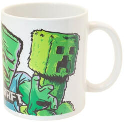 Stor Minecraft zombie & creeper kerámia reggeliző bögre 325ML ajándék dobozban