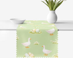 Goldea húsvéti teflonos asztali futó - libák és húsvéti tojások 50x180 cm
