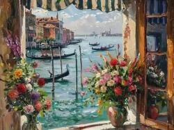 NORIMPEX - Puzzle Tablou Diamant: Vedere din Veneția 30x40cm - 1 - 39 piese