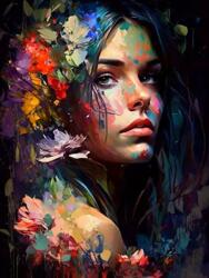 NORIMPEX - Puzzle Pictură Diamant: Imagine color a unei femei 30x40cm - 1 - 39 piese