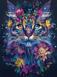 NORIMPEX - Puzzle Tablou Diamant: Portret floral al unei pisici 30x40cm - 1 - 39 piese