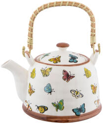 Clayre & Eef Ceainic cu infuzor ceramica Fluturasi 18x14x12 cm, 700 ml (6CETE0025deco)