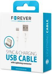 XO Кабел за зареждане USB / Lightning, 1A, 1 метър, бял - Forever