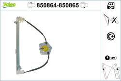 VALEO Mecanism actionare geam VALEO 850864 (850864)