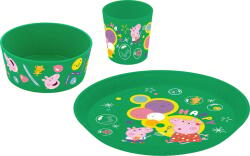 Koziol Set de vase pentru copii Connect Purcelușa Peppa verde 3 el (8387761) Set pentru masa bebelusi