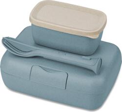 Koziol Recipiente pentru prânz Candy Ready Organic Nature bleu cu tacâmuri 3 el (7272716)