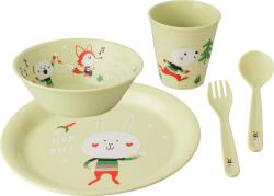 Koziol Veselă și tacâmuri pentru copii Hop on at home verde fistic 5 el (8640757) Set pentru masa bebelusi