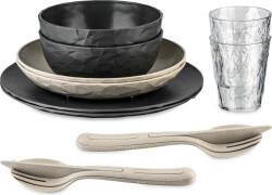 Koziol Set de vase pentru masă pentru 2 persoane Club Skagen nisipiu-negru 10 el (8626281) Serviciu de masa