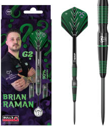 BULL'S Darts Dart szett Bull's Brian Raman G2, steel, 26g, 90% gravírozott