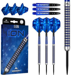 Mission Darts Dart szett Mission steel ION 30g, ezüst-kék, 95%