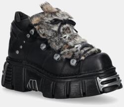 New Rock bőr sportcipő M-106NPELO-C1 CRUST NEGRO - fekete Női 37