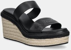 Calvin Klein bőr papucs WEDGE SANDAL 50 - HE - fekete Női 38