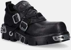 New Rock bőr félcipő METALLIC - fekete Férfi 44