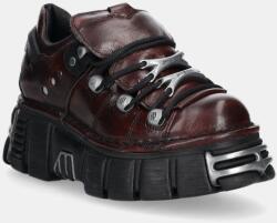 New Rock bőr sportcipő - burgundia Női 38