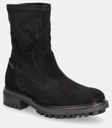 Calvin Klein velúr bokacsizma FLAT SOCK BOOT SUE MIX - fekete Női 38