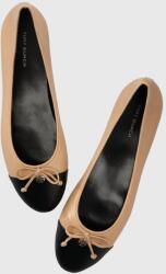 Tory Burch bőr balerina cipő CAP-TOE BALLET - bézs Női 39.5