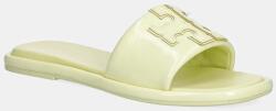 Tory Burch bőr papucs Double T Sport Slide - sárga Női 37