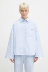 Fiorucci pamut ing Striped Embroidered Drawstring Shirt - kék 42