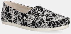 TOMS sportcipő OVERSIZED FLORAL EYELET - fekete Női 36.5