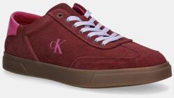 Calvin Klein bőr sportcipő LOW PRO CUPS LACE UP - burgundia Női 41