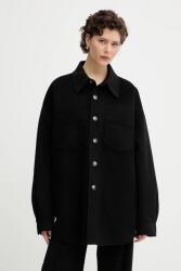 Nanushka gyapjú ingkabát MARTIN - fekete M