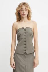 Samsøe Samsøe top gyapjúkeverékből SAELLEN - szürke L