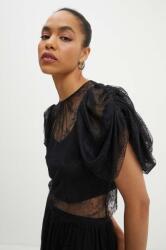 Rotate felső Lace Puff Sleeve Top - fekete 34
