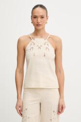 TWINSET felső lenvászonnal - bézs 38