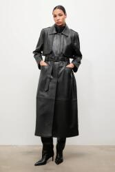 ANSWEAR női bőr trench - fekete M/L
