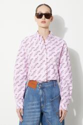 KENZO pamut ing Printed Slim Fit Shirt - rózsaszín 34