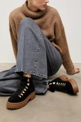 Answear. LAB velúr bokacsizma - fekete Női 37 - answear - 38 990 Ft