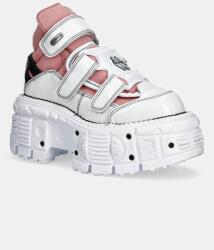 New Rock bőr sportcipő CHAROL ARRUGADO BLANCO, NOBUCK ROSA, TANK - fehér Női 36