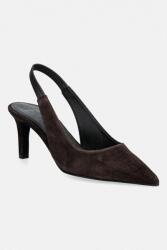 Furla velúr magassarkú cipő Essential Slingback - barna Női 39