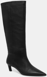 Calvin Klein bőr csizma ESS KITTEN HEEL LONG BOOTS - fekete Női 38