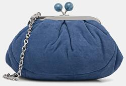 Weekend Max Mara velúr táska AVALOIS - kék Univerzális méret