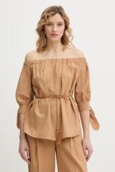 TWINSET felső vászonkeverékkel - barna XS