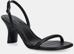 Calvin Klein bőr szandál SCULPT KITT HEEL STRAPPY LTH - fekete Női 36