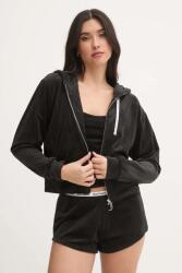 Juicy Couture pizsama felső LIV RIB VELOUR HOODIE - fekete XS