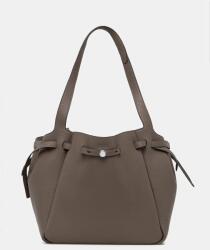 Tory Burch bőr táska Romy Pebbled Tote - barna Univerzális méret