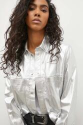 IRO bőr ing - ezüst 36