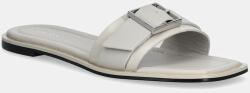 Calvin Klein bőr papucs FLAT SLIDE W/BUCKLE - LTH - bézs Női 38