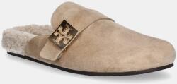 Tory Burch papucs velúrból Mellow Shearling Mule - bézs Női 36
