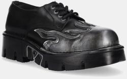 New Rock bőr félcipő METALLIC - fekete Női 46