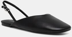 Calvin Klein bőr balerina cipő OBLIQUE BALLERINA SLINGBACK LTH - fekete Női 38