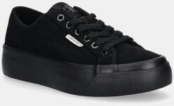 Calvin Klein velúr teniszcipő VULC FLATF LACE UP SUE/WL CK - fekete Női 41