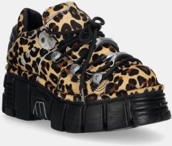 New Rock velúr sportcipő Pelo Leopardo Cuero M Tower Negro Lateral - barna Női 39