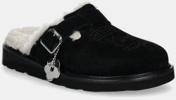 Kenzo papucs velúrból Matto Clogs - fekete Női 38