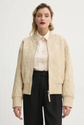 MUNTHE bőr bomberdzseki FERRIL - bézs 34